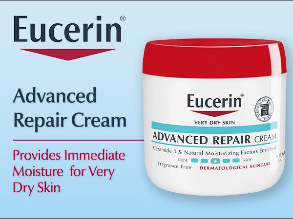 Eucerin Advanced Repair Body Cream for Very Dry Skin | Fragrance Free | Daily Body Moisturizer | 464g/16oz Jar - Ome's Beauty Mart