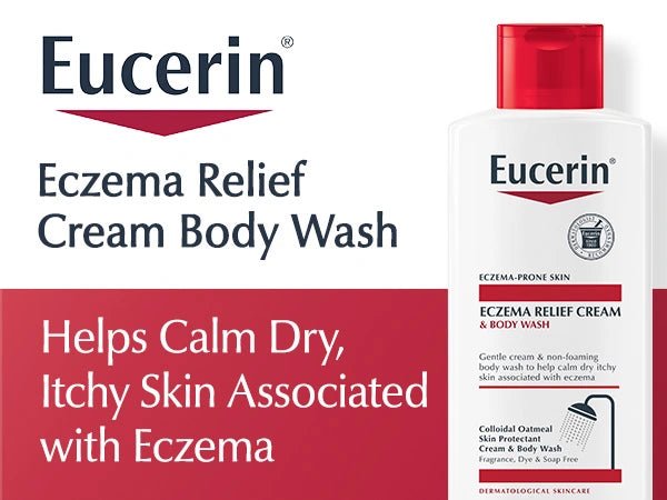 Eucerin Eczema Relief Cream Body Wash, Fragrance Free, 13.5fl.oz/400ml - Ome's Beauty Mart