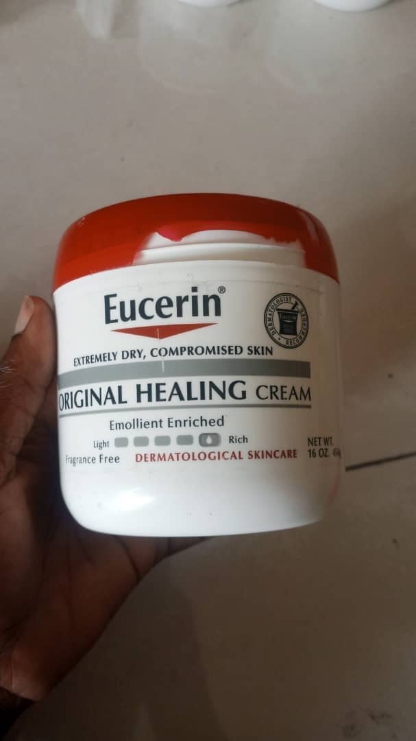 Eucerin Original Healing Rich Cream for Extremely Dry Compromised Skin 16oz/454g (Broken Cap & Seal - See last Picture - Ome's Beauty Mart