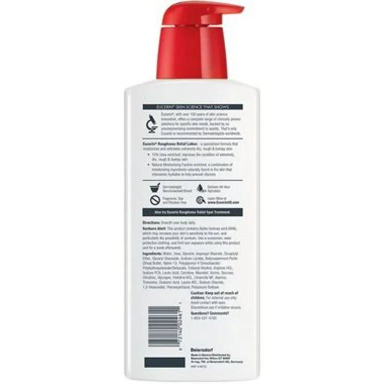 Eucerin Roughness Relief Body Lotion | Fragrance Free, 16.9fl.oz/500ml - Ome's Beauty Mart