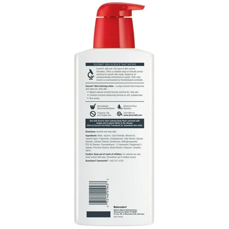 Eucerin Skin Calming Body Lotion | For Dry, Itchy Skin | 16.9Fl.oz/500ml - Ome's Beauty Mart