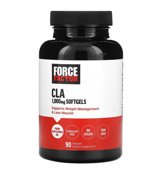 FORCE FACTOR CLA 3000mg (Conjugated Linoleic Acid) | Support Weight Management, Body Composition and Lean Muscle Mass | Reduces Cravings | 90 Softgels Exp 11/2026 - Ome's Beauty Mart