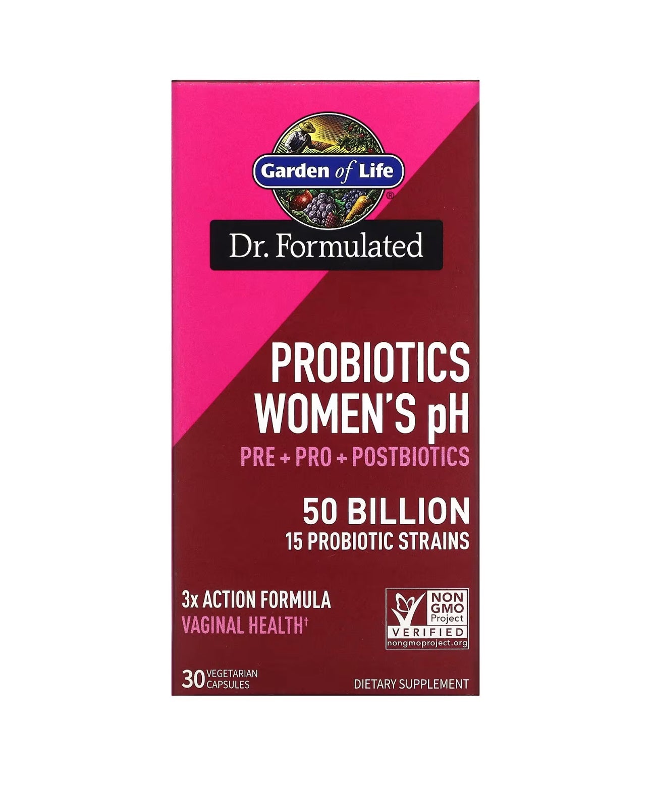 Garden of Life Dr Formulated 3 - in - 1 Complete Prebiotics, Postbiotics & Probiotics for Women, PRE + PRO + POSTBIOTIC | Supports Women’s Digestive, Immune & Vaginal Health | 30 Capsules Exp 08/2025 - Ome's Beauty Mart