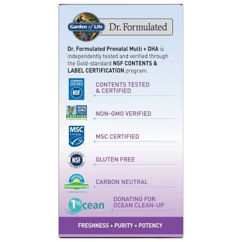 Garden of Life Dr. Formulated Prenatal Multi + DHA - 30 Softgels Exp 09/2026 - Ome's Beauty Mart