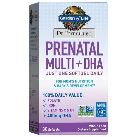 Garden of Life Dr. Formulated Prenatal Multi + DHA - 30 Softgels Exp 09/2026 - Ome's Beauty Mart