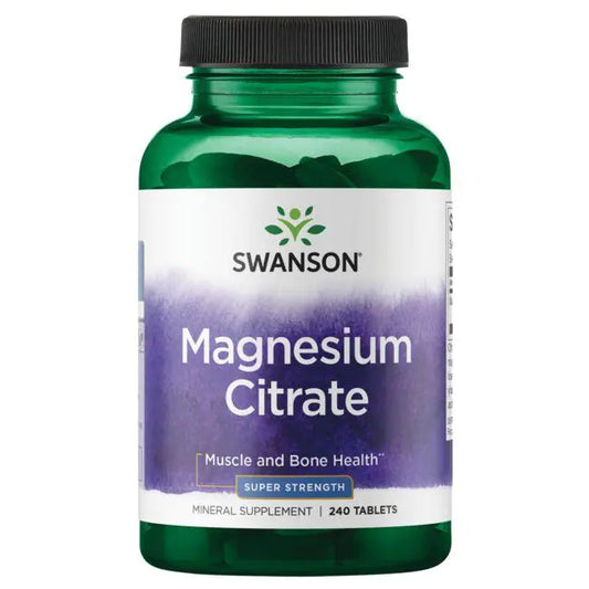 Swanson Magnesium Citrate 112.5mg per capsule- Super Strength 240 Tablets Exp 01/2027