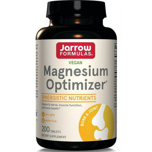 Jarrow Formulas Magnesium Optimizer | Magnesium Malate, Potassium Citrate, Taurine & Vitamin B6 | Supports Bone Health | Improves Sleep & Muscle Relaxation | 200 Tablets Exp 06/2026 - Ome's Beauty Mart