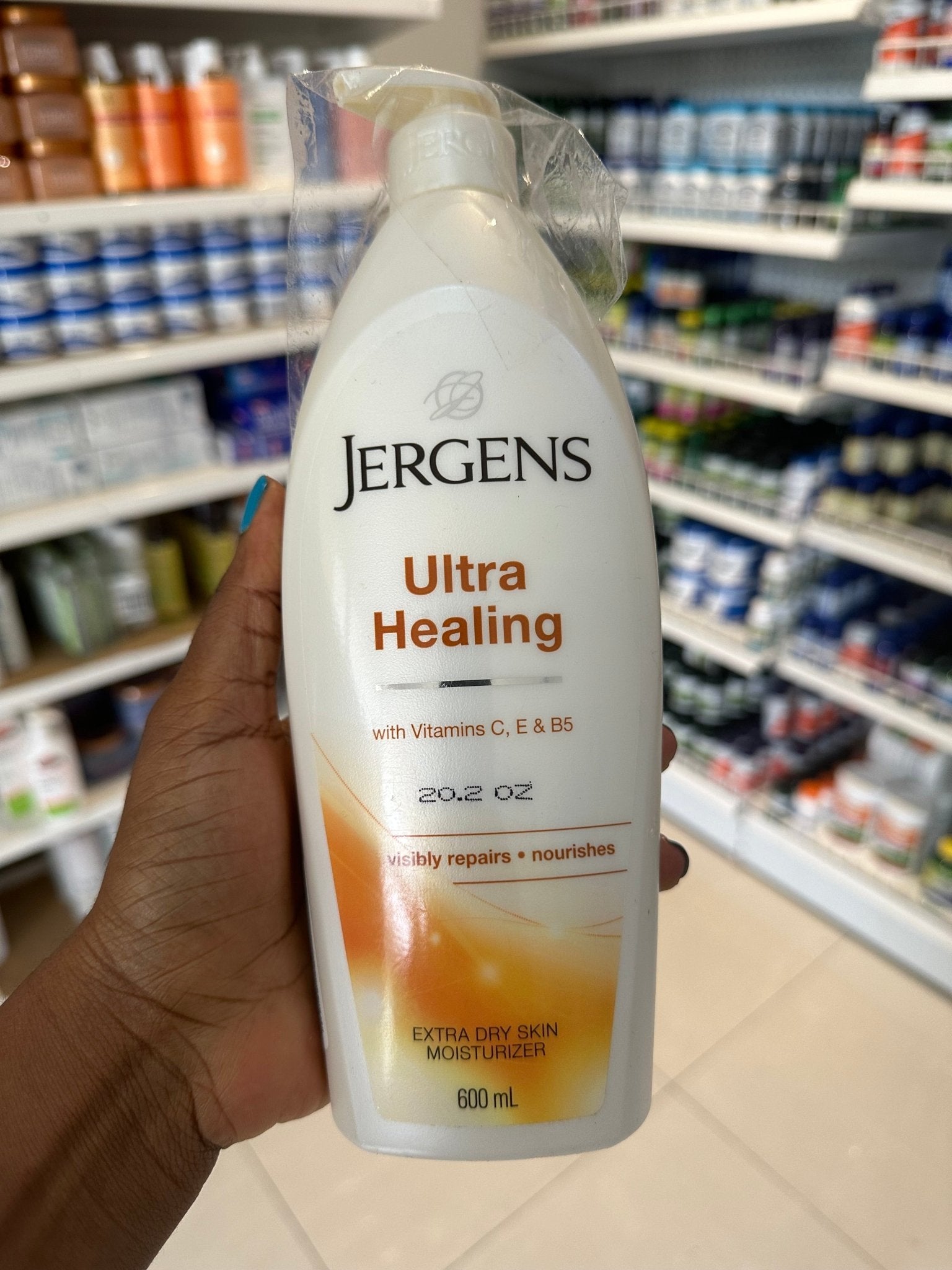 JERGENS® Ultra Healing® Extra Dry Skin Moisturizer 20.2oz/600ml Exp 10/2026 - Ome's Beauty Mart