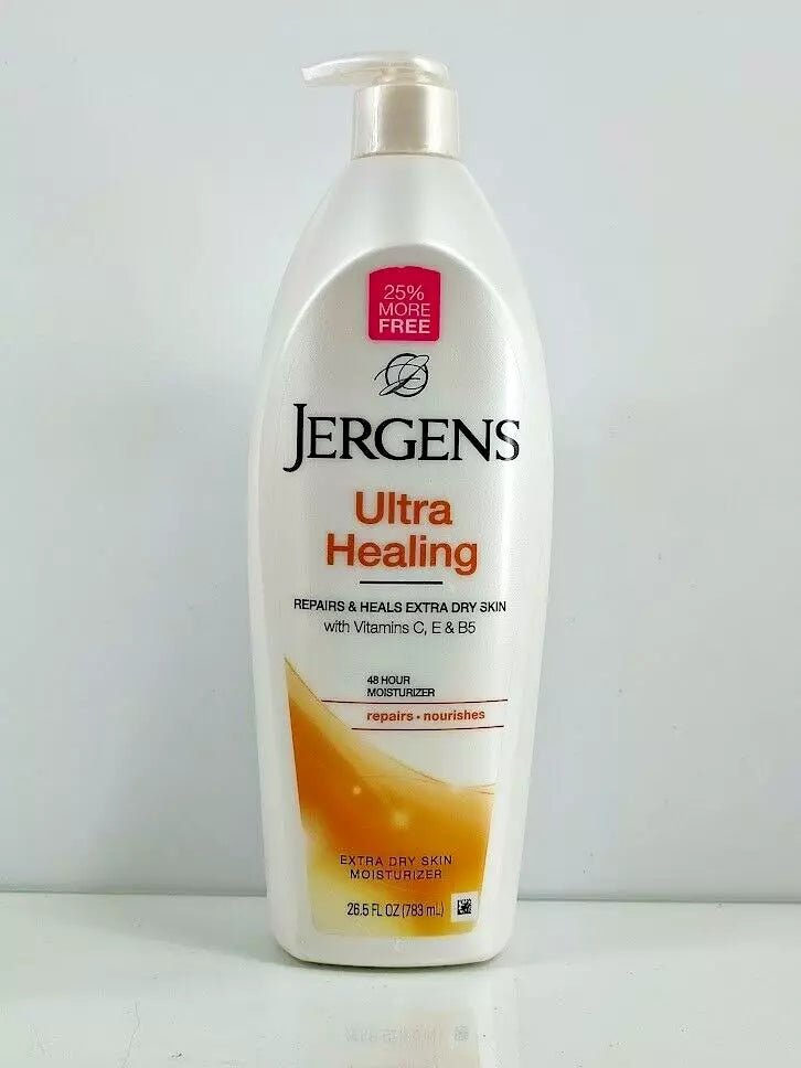 Jergens Ultra Healing Hand and Body Lotion | Extra Dry Skin Moisturizer | With Vitamins C, E, B5 | 26.5oz/783ml - Ome's Beauty Mart