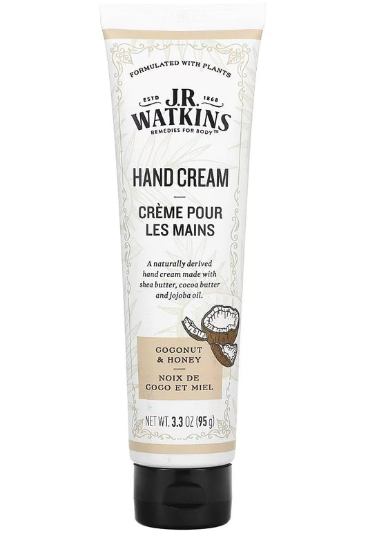 J.R. Watkins Natural Moisturizing Hand Cream | Formulated with Plants | Coconut & Honey, 3.3oz (95g) - Ome's Beauty Mart