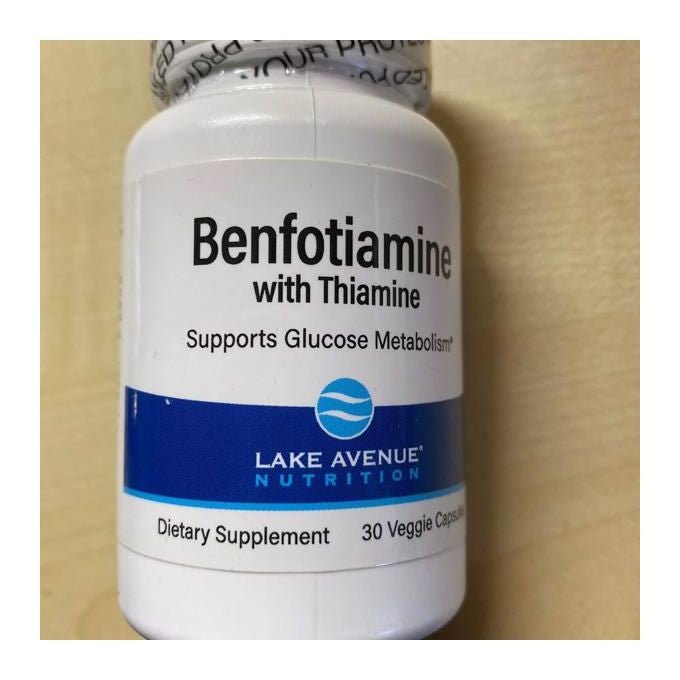 Lake Avenue Benfotiamine 300mg | Fat - Soluble Vitamin Thiamine | With L - Leucine 40mg | Supports Glucose Metabolism | 30 Veggie Capsules Exp 08/2025 - Ome's Beauty Mart