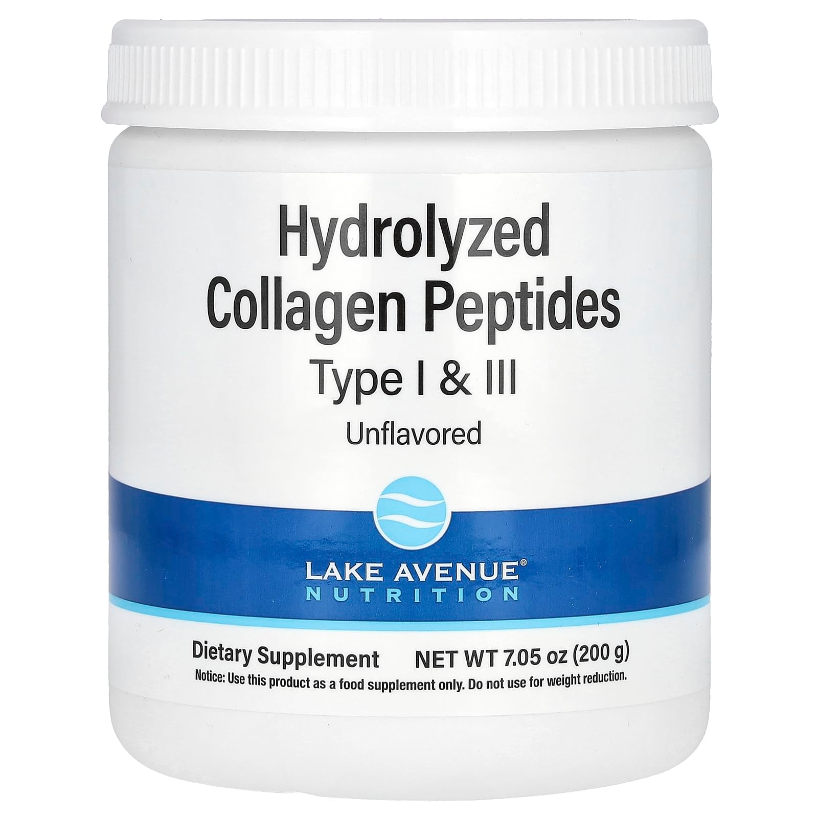 Lake Avenue Hydrolyzed Collagen Peptides Type I & III | Similar to Neocell Collagen | Unflavored Powder | 7oz /200g Exp FADED (part of 08/2027 batch - see last picture) - Ome's Beauty Mart