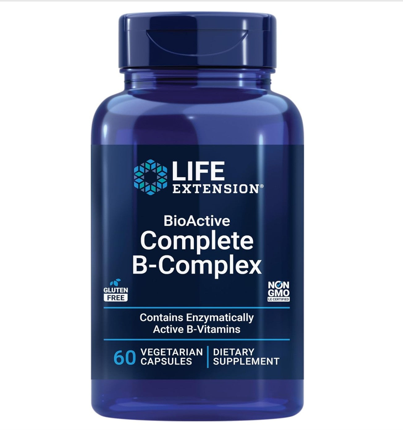Life Extension BioActive Complete B-Complex  | with Inositol (Vitamin B8) & PABA | Heart, Brain and Nerve Support | 60 Vegetarian Capsules; Exp 11/2027