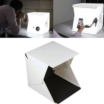 Lightbox Mini Foldable Photo Studio Box Photography LED 30cm Lightbox Studio Shooting Tent Kit & 2 Color Backdrop (White & Black) - Ome's Beauty Mart