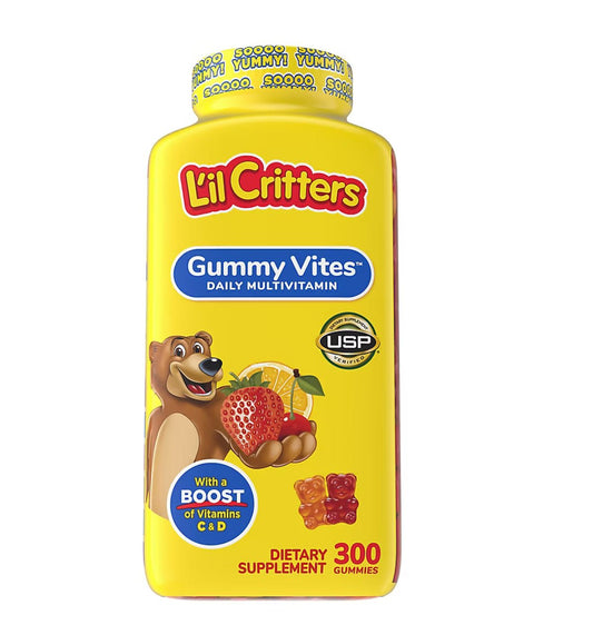 Lil Critters Gummy Vites Children Daily Multivitamin | With a Boost of Vitamins C & D | 300 Gummies Exp 09/2025 - Ome's Beauty Mart