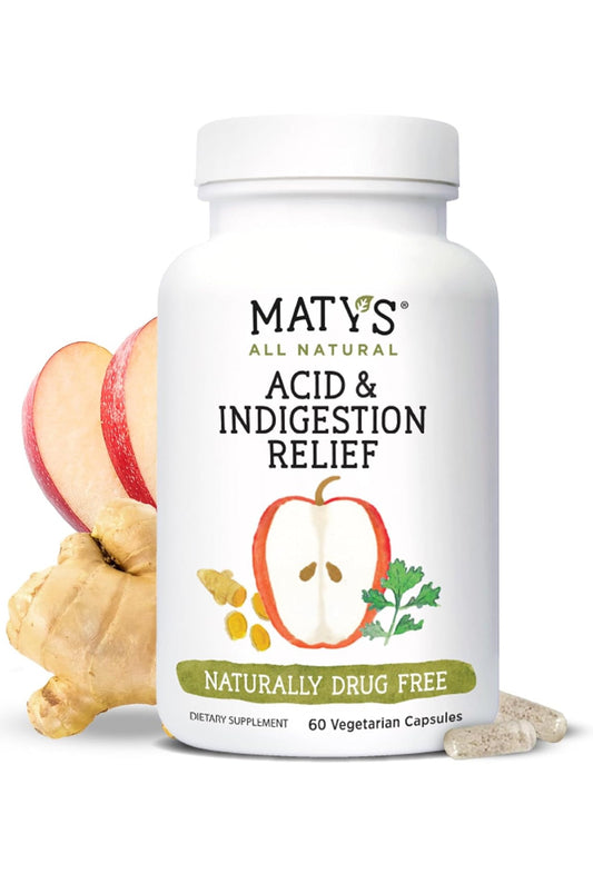 Maty's All Natural Acid and Indigestion Relief | 60 Capsules Exp 05/2025 - Ome's Beauty Mart