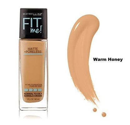 Maybelline Fit Me Matte + Poreless Liquid Foundation | Oil-Free | 322 - Warm Honey - Ome's Beauty Mart