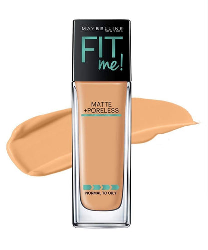 Maybelline Fit Me Matte + Poreless Liquid Foundation | Oil - Free | 332 - Golden Caramel - Ome's Beauty Mart