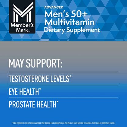 Member's Mark Advanced Men's 50+ Multivitamin | for Men over 50 | with Saw Palmetto, Boron, Lutein & 26 Essential Nutrients | 9 Months Supply | 275 Tablets Exp 04/2026 - Ome's Beauty Mart