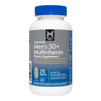 Member's Mark Advanced Men's 50+ Multivitamin | for Men over 50 | with Saw Palmetto, Boron, Lutein & 26 Essential Nutrients | 9 Months Supply | 275 Tablets Exp 04/2026 - Ome's Beauty Mart