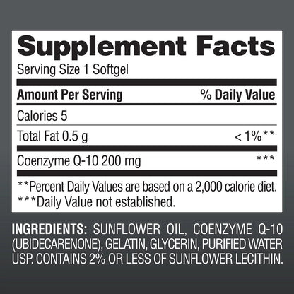 Member's Mark Coenzyme CoQ 10 200mg | 180 Servings - 6 Months Supply | Supports Heart Health | 180 Softgels Exp 10/2026 - Ome's Beauty Mart