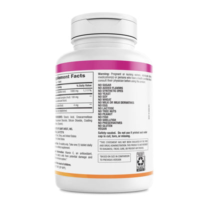Member's Mark Vitamin C 1000 mg | with Citrus Bioflavonoids & Rose Hips | 1000mg per Tablet | Ideal for couples, parents or friends to split | 500 Tablets Exp 12/2025 - Ome's Beauty Mart