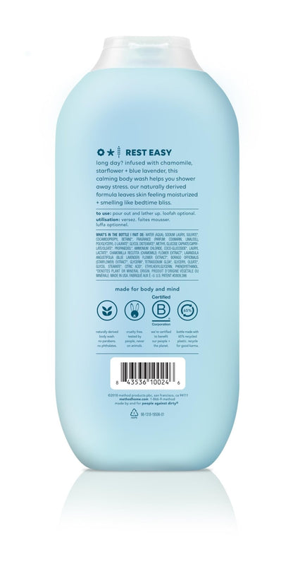 Method Wind Down Body Wash | Chamomile, Starflower & Blue Lavender | 18oz/532ml - Ome's Beauty Mart