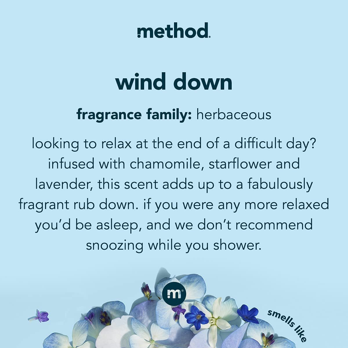 Method Wind Down Body Wash | Chamomile, Starflower & Blue Lavender | 18oz/532ml - Ome's Beauty Mart