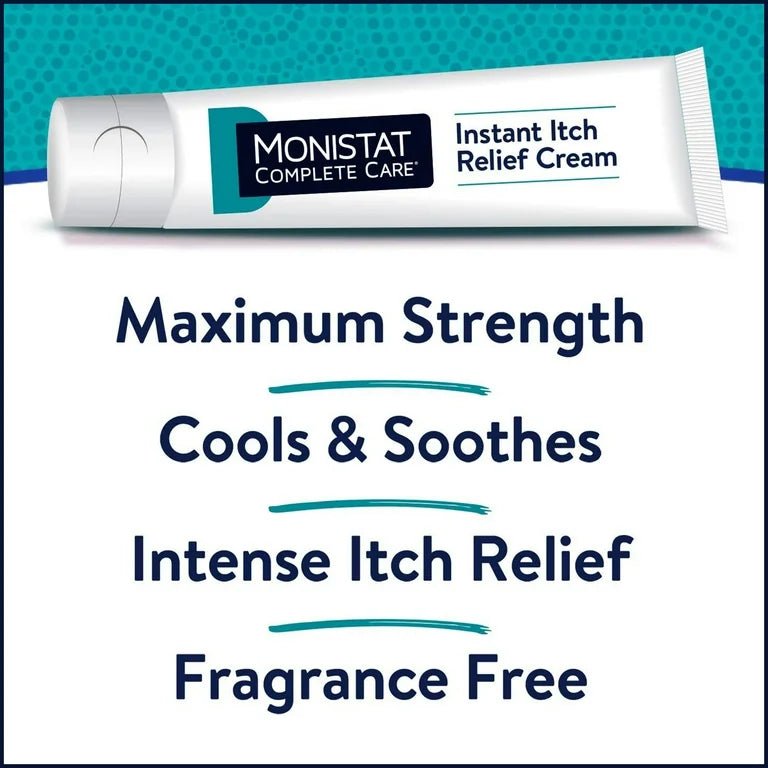 Monistat Vaginal Instant Itch Relief Cream for Women | Hydrocortisone 1% | Maximum Strength Feminine Itch Care | 1oz/28g Exp Apr 2027 - Ome's Beauty Mart