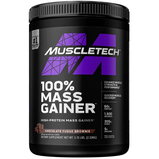 Muscletech Pro Series 100% Mass Gainer Protein Powder, Chocolate Fudge Brownie, 60g Protein, 5.15lbs/82.4oz/2.33kg Exp - Ome's Beauty Mart