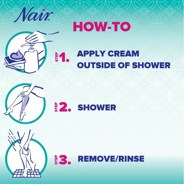 Nair Hair Remover Cream Nourish Shower Power Moroccan Argan Oil, 13 oz./368g - Ome's Beauty Mart