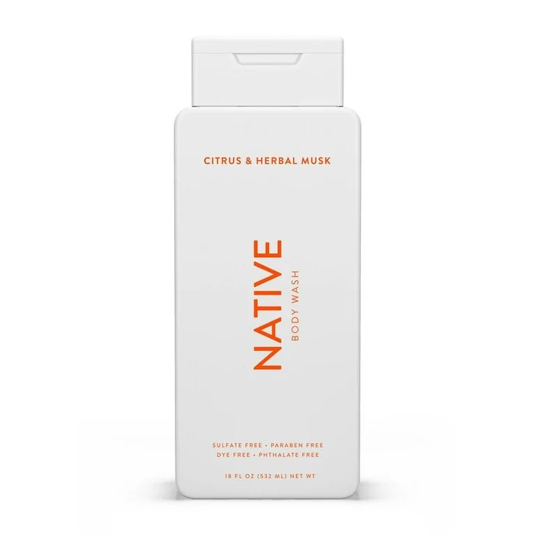 Native Body Wash Citrus & Herbal Musk |Free of Sulfate,Paraben,Dye & Phtalate | for Men and Women | 18oz/532ml - Ome's Beauty Mart