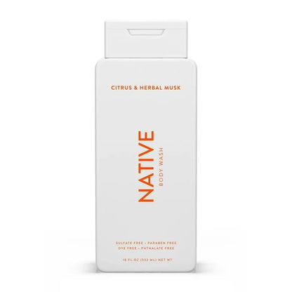 Native Body Wash Citrus & Herbal Musk |Free of Sulfate,Paraben,Dye & Phtalate | for Men and Women | 18oz/532ml - Ome's Beauty Mart