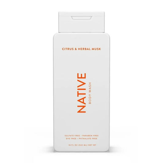 Native Body Wash Citrus & Herbal Musk |Free of Sulfate,Paraben,Dye & Phtalate | for Men and Women | 18oz/532ml - Ome's Beauty Mart