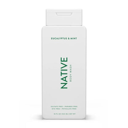 Native Body Wash, Eucalyptus & Mint | Sulfate & Paraben Free | for Men and Women 18oz - Ome's Beauty Mart