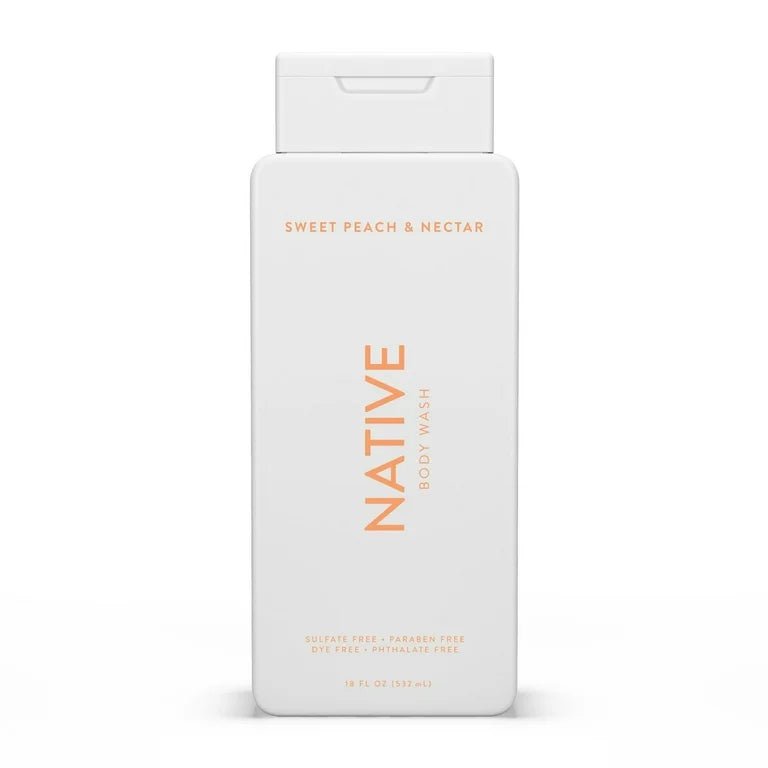 Native Body Wash, Sweet Peach & Nectar | Sulfate & Paraben Free | for Men and Women, 18oz - Ome's Beauty Mart