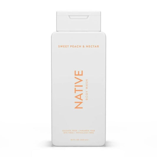 Native Body Wash, Sweet Peach & Nectar | Sulfate & Paraben Free | for Men and Women, 18oz - Ome's Beauty Mart