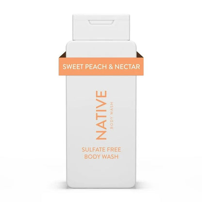 Native Body Wash, Sweet Peach & Nectar | Sulfate & Paraben Free | for Men and Women, 18oz - Ome's Beauty Mart