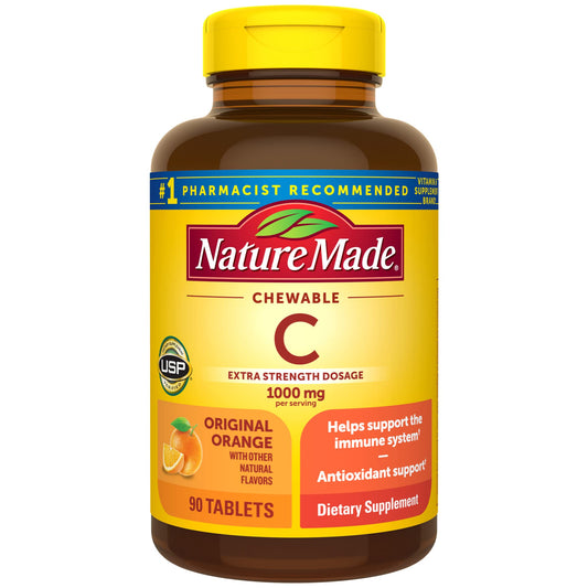 Nature Made Extra Strength Chewable Vitamin C 1000 mg per serving | Immune Support | 90 Tablets Exp Nov 2025 - Ome's Beauty Mart