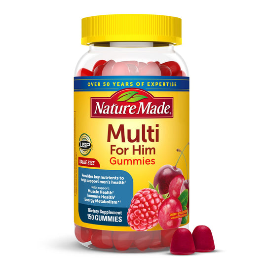 Nature Made Multi for Him, Multivitamin for Men for Energy Metabolism Support, Mens Multivitamins | Value Size | 150 Gummies Exp Jul 2025 - Ome's Beauty Mart