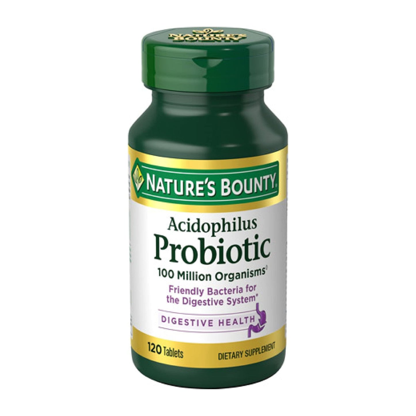 Nature's Bounty Acidophilus Probiotics | Daily Probiotic Supplement | Supports Digestive Health | 120 Tablets Exp 02/2025 - Ome's Beauty Mart