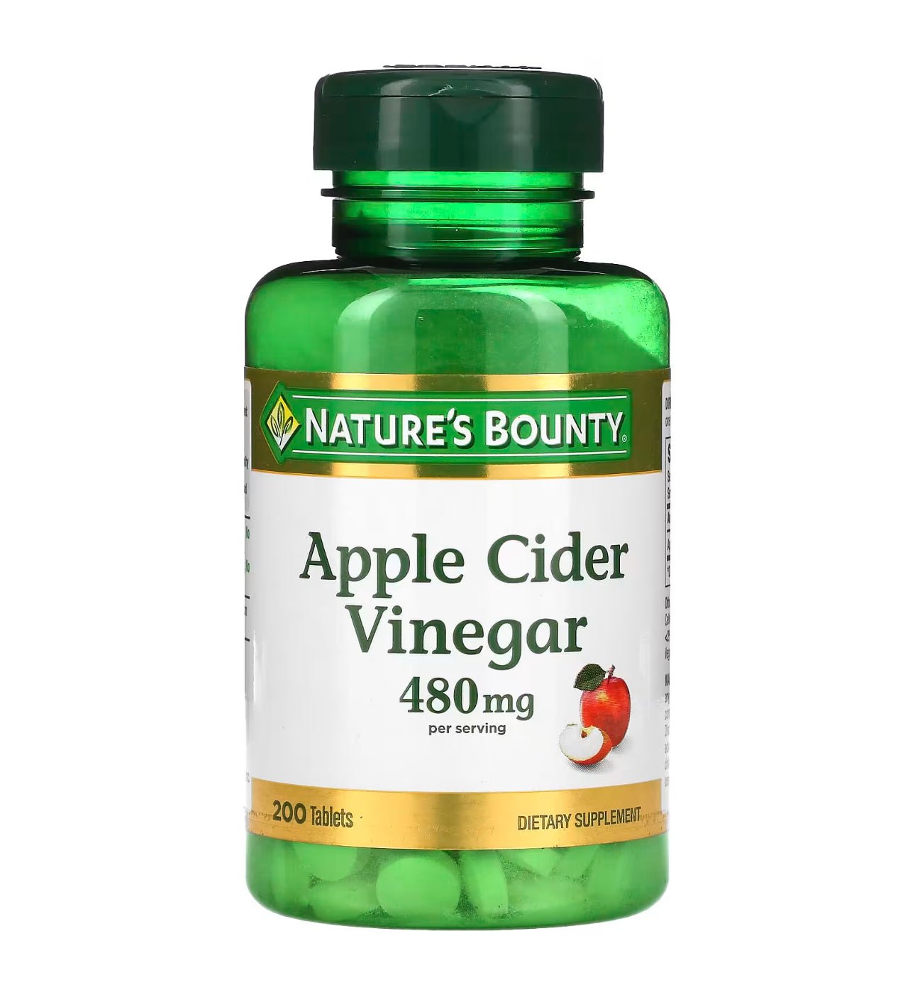 Nature's Bounty Apple Cider Vinegar 480mg | 200 Tablets Exp 04/2025 - Ome's Beauty Mart