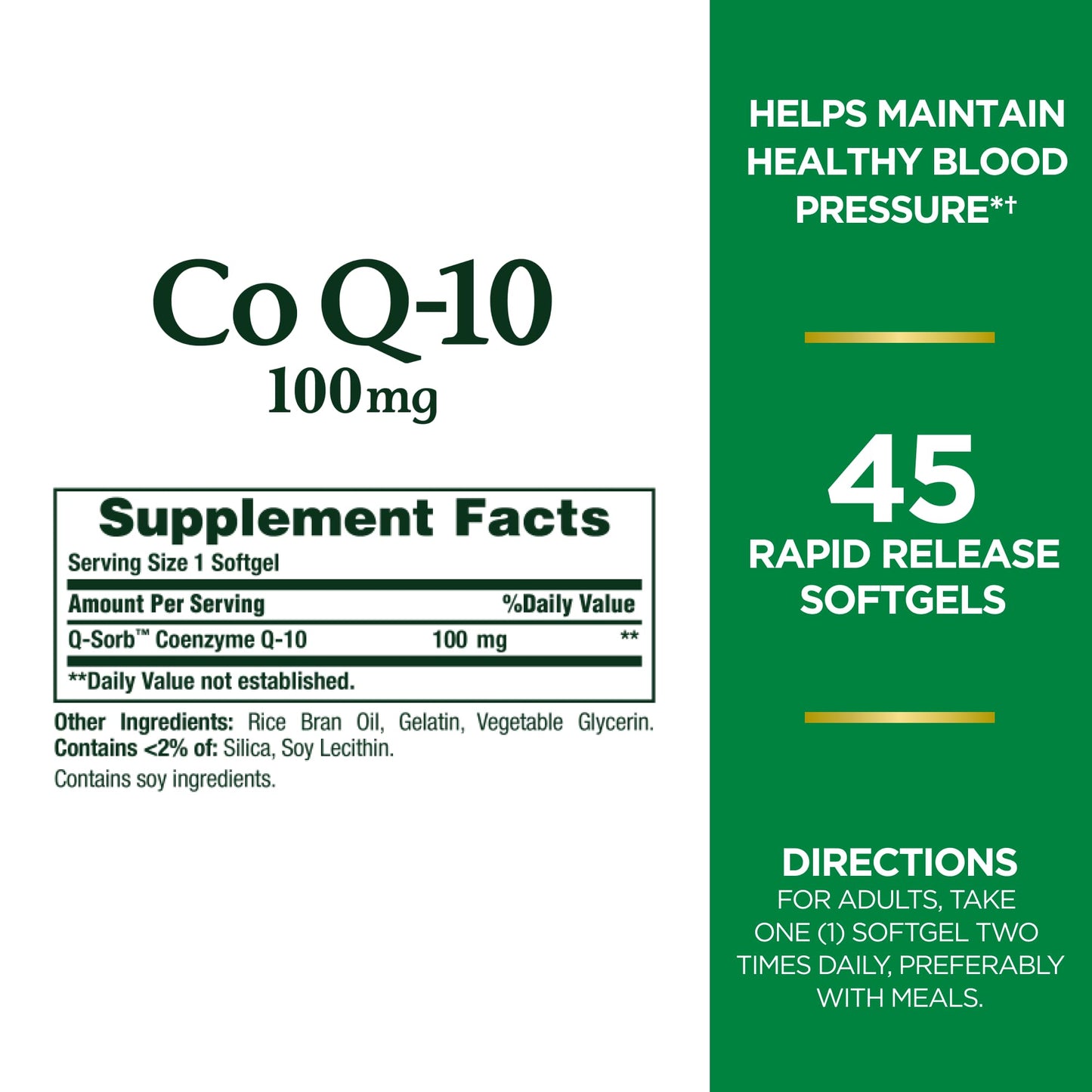 Nature's Bounty CoQ - 10 100mg | Enhanced Absorption | Supports Heart Health & Healthy Aging | 45 Rapid Release Softgels Exp 09/2025 - Ome's Beauty Mart