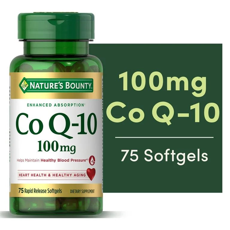 Nature's Bounty CoQ - 10 100mg | Enhanced Absorption | Supports Heart Health & Healthy Aging | 75 Rapid Release Softgels Exp 04/2026 - Ome's Beauty Mart