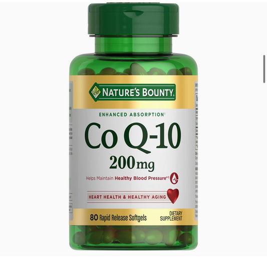 Nature's Bounty CoQ - 10 200mg | Enhanced Absorption | Supports Heart Health & Healthy Aging | 80 Rapid Release Softgels Exp 05/2026 - Ome's Beauty Mart