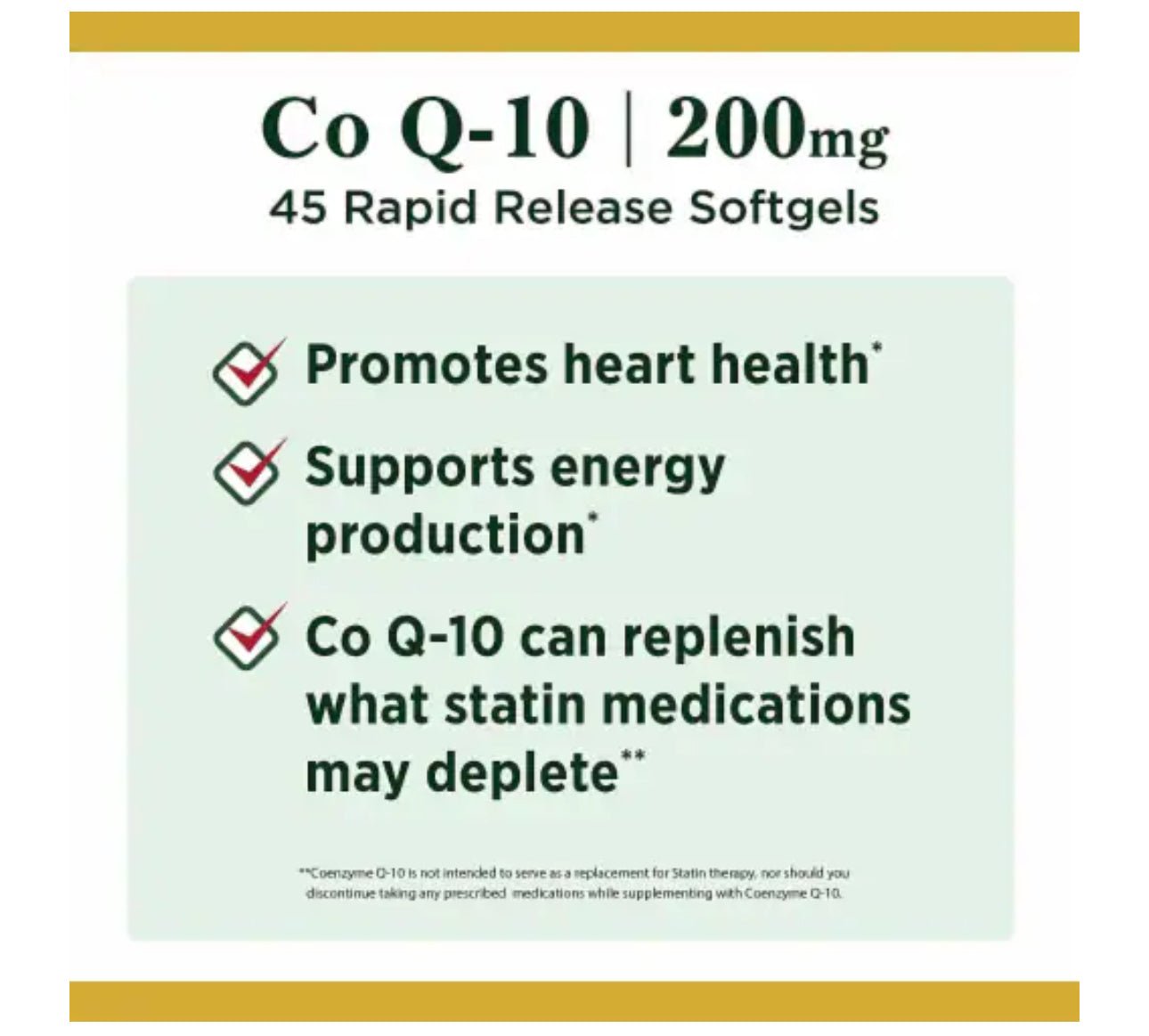 Nature's Bounty CoQ - 10 200mg | Supports Heart Health & Healthy Aging | 45 Rapid Release Softgels Exp 09/2025 - Ome's Beauty Mart