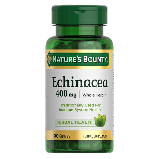 Nature's Bounty Echinacea 400mg | Supports Immune Health | 100 Capsules Exp 02/2026 - Ome's Beauty Mart