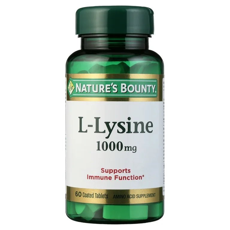 Nature's Bounty L - Lysine 1000mg | Supports Immune Function | Healthy Skin and Lips | 60 Coated Tablets Exp 10/2026 - Ome's Beauty Mart