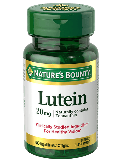 Nature’s Bounty Lutein 20mg | For Healthy Vision | 40 Rapid Release Softgels Exp 04/2025 - Ome's Beauty Mart