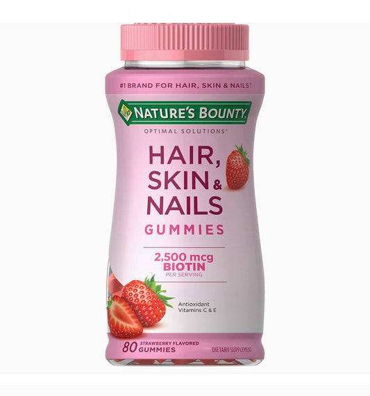 Nature’s Bounty Optimal Solutions Hair,Skin & Nails, 80 Gummies Exp 05/2025 - Ome's Beauty Mart